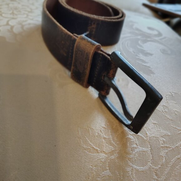 DIESEL Heavy Duty Brass Branded Logo Belt 100% Genuine Leather Made in Italy L - Picture 6 of 11